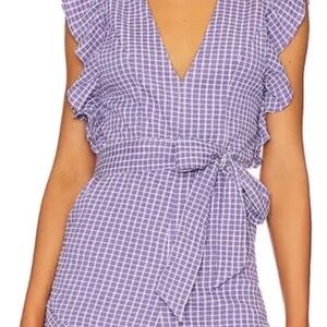 Lovers + Friends Purple Checkered Dress
